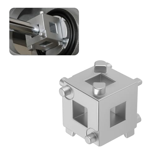 Car Cube Brake Caliper Compression Tool with 3/8 Square Drive Hole 6 Sides Brake Piston Tool for Adjusting Pistons Steel Car Accessories Rear Brakes Caliper Tools for Disc Brakes