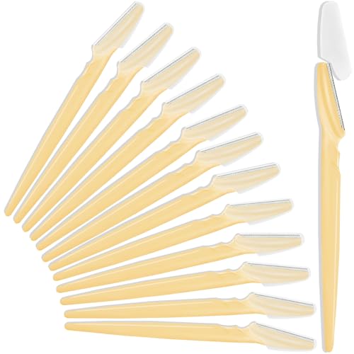 12 maquinillas de afeitar para cejas, maquinillas de afeitar faciales multiusos, herramientas exfoliantes de dermaplaning, recortadoras de cejas con cubierta de seguridad, depilación facial para