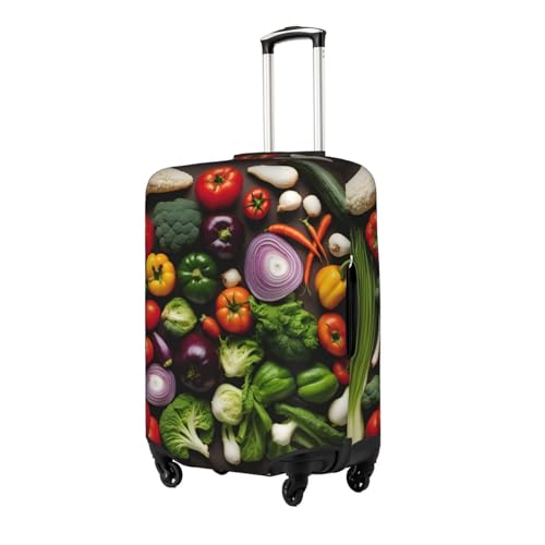 Introduction Of Various Vegetables Print Travel Elastic Suitcase Luggage Baggage Cover Protector, Washable And Anti-Scratch2