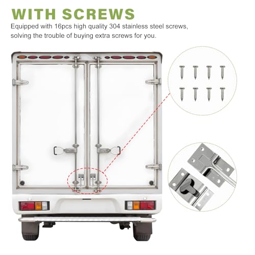 Image of povtii 2 PCS Camper RV Door T-Latch, 6 Inch 304 Stainless Steels RV Door Holder Entry Door Catch, Metal Polished Exterior Door Hooks for Most Vehicles, Universal Car Accessories (6 Inch)