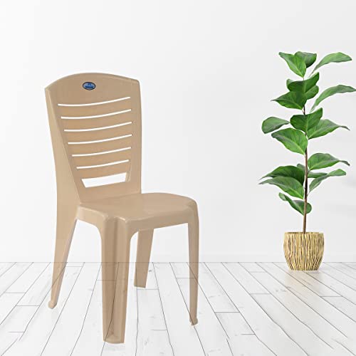 Image of Nilkamal CHR4025 Plastic Mid Back with Arm Chair | Chairs for Home| Dining Room| Bedroom| Kitchen| Living Room| Office - Outdoor - Garden | Dust Free |100% Polypropylene Stackable Chairs | Set of 2
