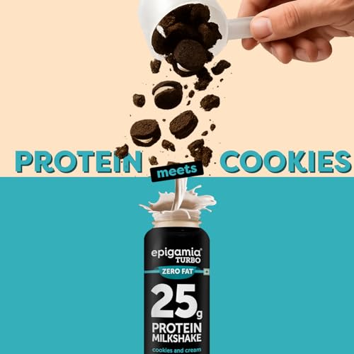 Image of epigamia Turbo 25 g Protein Milkshake, Cookies & Cream - 250 ml