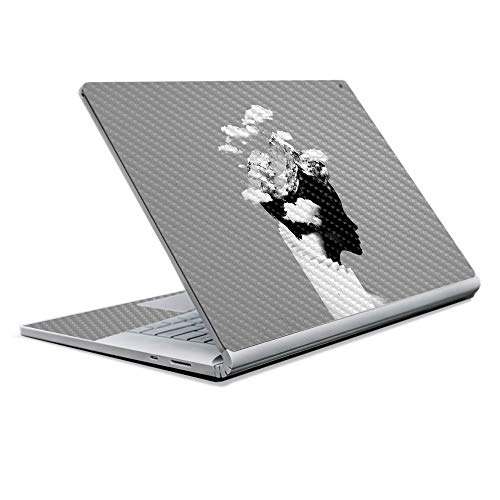 Image of MightySkins Carbon Fiber Skin for Microsoft Surface Book 2 13 inch (2017) - Cloudy Day,Protective, Durable Textured Carbon Fiber Finish,Easy to Apply, Remove, and Change Styles,