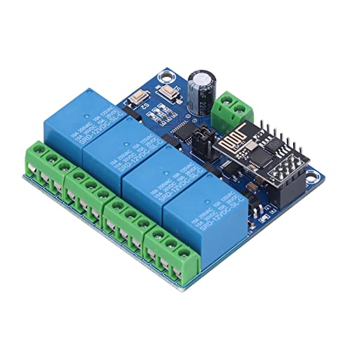 Eujgoov 4-Channel WiFi Smart Home Relay Module with Remote Switch App Control for 12V Systems