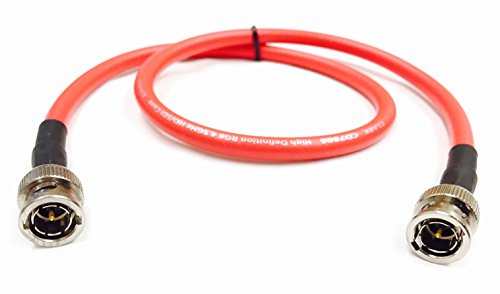 Custom Cable Connection 1 Foot Hd-Sdi 3G Rg6 Bnc To Bnc Video Coaxial Cable (75 Ohm) Red 4.5Ghz - Made In The Usa - (108301-1Red) #TOP1