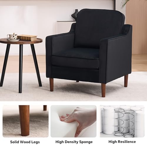Sillón estilo medio siglo terciopelo negro miniatura 4