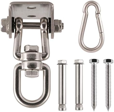 AfooBezos Permanent Antirust Stainless Steel 304 Heavy Duty Swing Hangers 1000LB Capacity, 360° Rotation, 4 Screws for Concrete and Wooden, Yoga Hammock Chair Sandbag, Swing Sets (360°Rotation)
