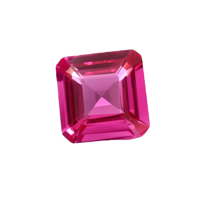 Saphir rose naturel 11x11mm gemme Asscher en vrac pour fabrication bijoux