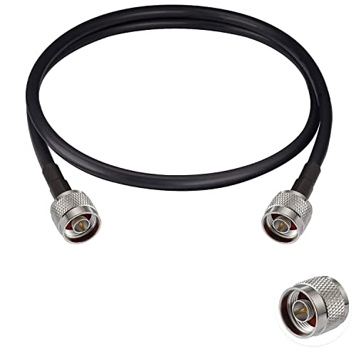 Vecys N to N Macho Jumper N Macho a N Macho Cable Coaxial de baja Pérdida RG58 3FT/1M para Antena 3G 4G 5G LTE Radio Jamón GPS WiFi Cover