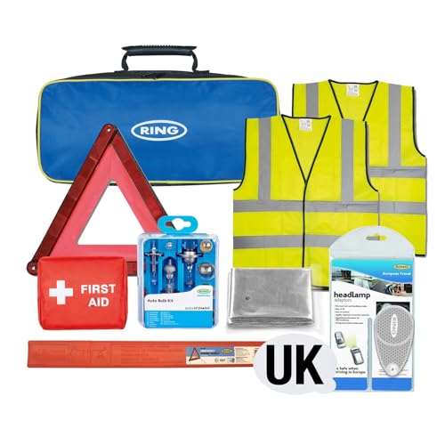 RING Essential European Driving Travel Kit 2026 - 8 Piece Kit Vital For UK Motorists Travelling Across France and Europe