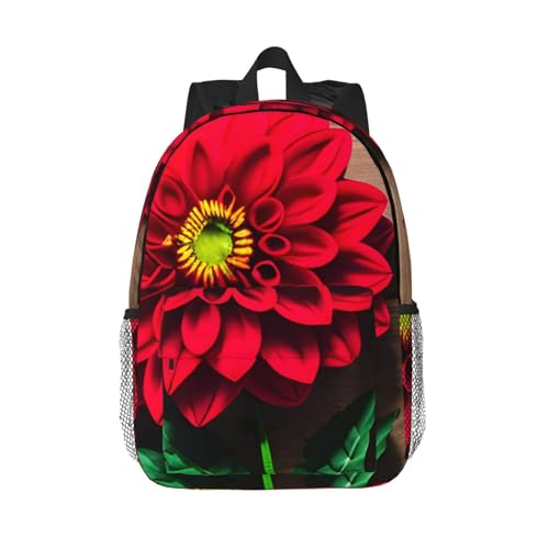 Sac à dos confortable floral rouge avec compartiment PC