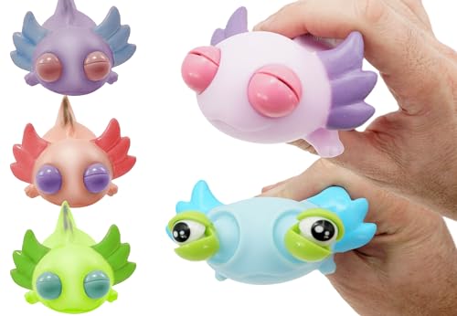 JA-RU Squeezy Pop-Eyes Axolotl Toy (1 Unit Assorted) Ugly Cute 4747-1s