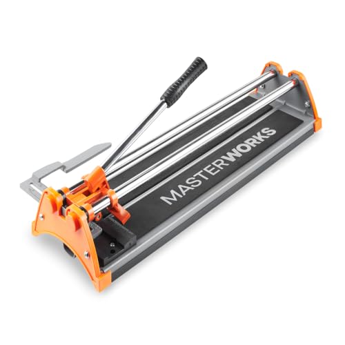 MasterWorks 430mm Manual Tile Cutter | Professional Ceramic & Porcelain Tile Cutting Tool with Tungsten Carbide Scoring Wheel | 17 Inch Floor & Wall Cutter with Precision Measuring Guide