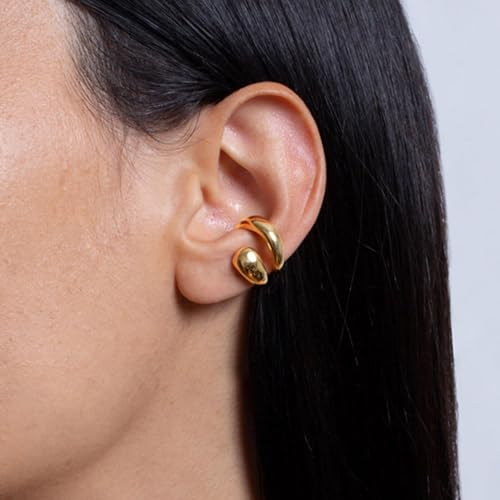 Image of Ear Cuffs Non Piercing 14K Gold Plated Ear Cuff Earrings for Women Trendy Clip on Cartilage Earring Stacks Non Pierced Adjustable Fake Earrings Set Jewelry Christmas Gift 2026 Stocking Stuffers