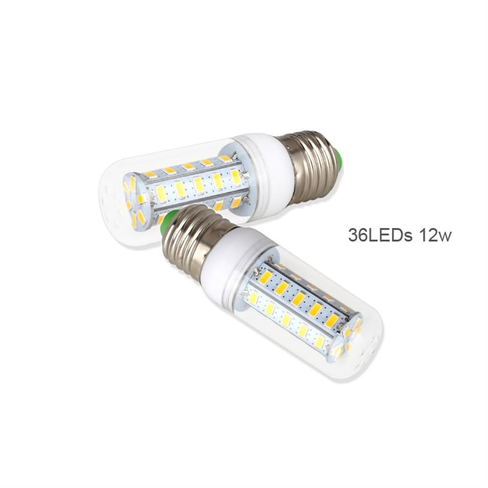 RZL Lighting, Paquete de 50, Bombilla LED de maíz E27 AC220V 5730SMD Bombilla de foco LED Lámpara de iluminación interior Lámparas de vela(Warm White,E27 36LEDs 5W)