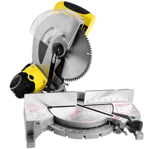YXZQLOZ Sierra ingletadora Deslizante, 1650W Seccionadora Profesional, ángulo de Corte 45-135°, diámetro de la Hoja de Sierra 255 mm