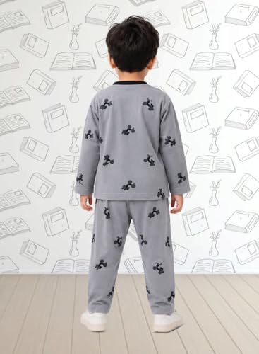 Image of 3BROS Cotton Bodysuit Dress with Full Pajama and Full Sleeves Night Suit Top Combo Set for Boys & Girls Baby Home Wear and Sleepwear Pack of 1