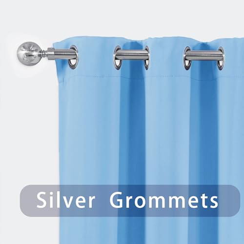 Rideau cantonnière bleu ciel 40cm cache-tringle pour salon - 4