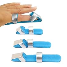 Aluminum Finger Splint, 3pcs Metal Finger Support Sponge Lining Aluminium Alloy Royal Blue Lightweight Baseball Finger Splint