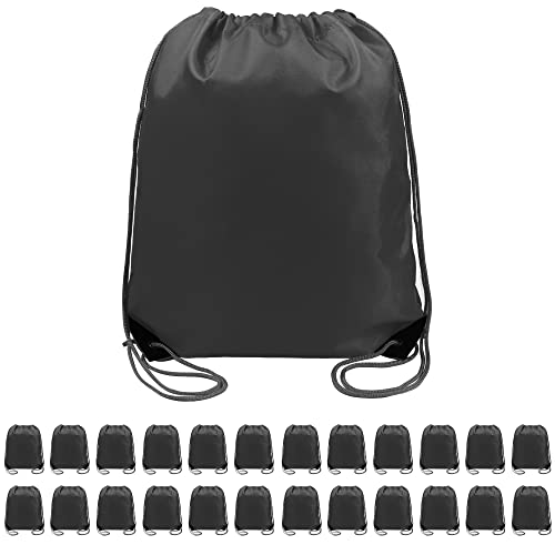 Beegreen 24 Packs Black Drawstring Backpack Bags Cinch Bags Bulk Heavy Duty String Backpack Machine Washable Sackpack Outdoor Sport Bags For Men Women #TOP6