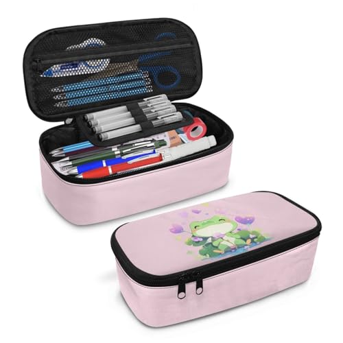 Image of Girls Pencil Case Cute Frog Pencil Pouch Large Capacity,Preschool Kids Pencil Bag for 1St 2Nd 3Rd Children Pen Box for Boys Adults Men Pencil Pouch Holder for Back to School Gifts