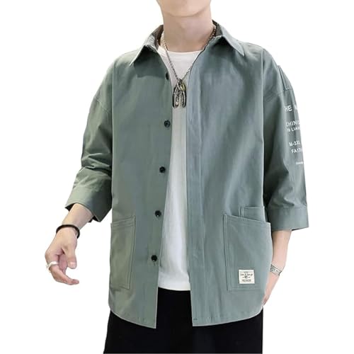 [foveitaa] 夏服 メンズ 七分袖 シャツ リネンシャツ メンズ 吸汗速乾 汗染み防止 快適な 軽い 柔らかい かっこいい ワイシャツ カジュアル シンプル オシャレ 人気 春夏 対応 1901junLv Lの商品画像（Amazon）