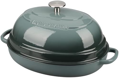 Enameled Oval Cast Iron Dutch Oven Pot with Lid, Bread Dutch Oven for Sourdough Bread Baking, Dutch Oven Bread, Bread Oven, 6QT, Pistachio Green - Thumbnail 4