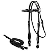 Tahoe Tack Leather Starry Night Studded Horse Headstall & Matching Reins, Black, Full Horse (17-1736-BK)