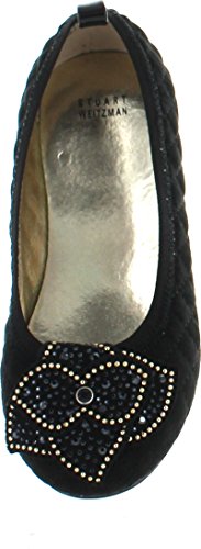 Stuart Weitzman Girls Ballet Flat Ballerina Bow,Black,43