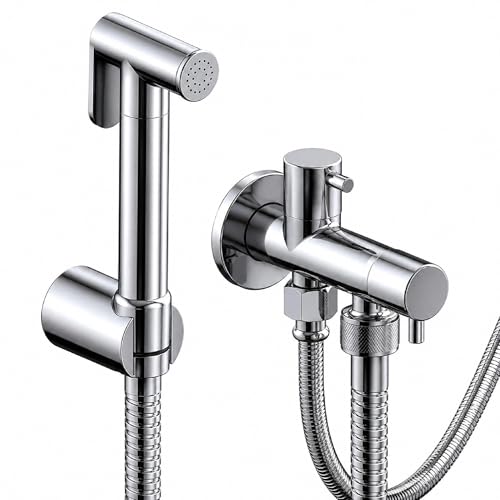Grifo Ducha WC Fluvia – Ducha Higiénica para Inodoro con Bidé de Mano – Latón Cromado – Flexible Anti-Twist – Soporte y Llave de Escuadra – Garantía 3 Años