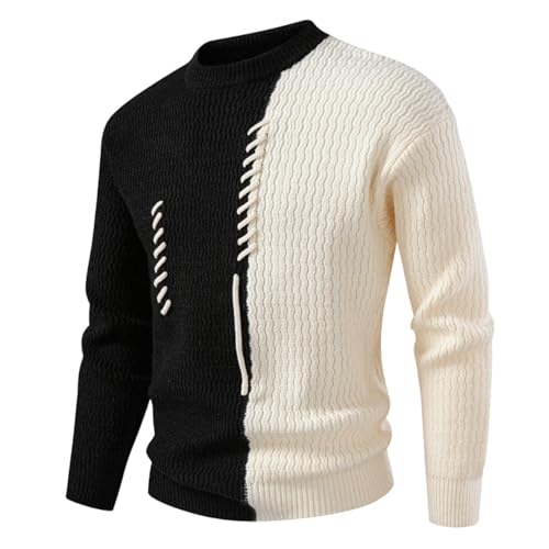 Pull décontracté ample à col rond homme aux finitions haut de gamme