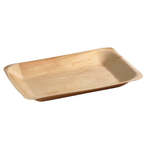 Bio & Chic Palm Leaf Rectangular Plate, 9.5" x 6.3" (Pack of 25)