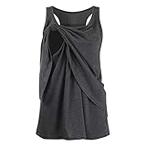 [page_title]-JIAN Mutterschaft Stillen Tank Tops, Ärmelloses T-Shirt Casual Tops Doppellagige Rundhals-Wickelblusen Tops Summer Vest Night Wear Pyjamas