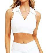 TZLDN Women Sports Bra Padded Medium Support Running Yoga Bras Workout Fitness Crop Tank Tops Rac...