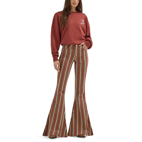 Wrangler® x Lainey Wilson Clay Denay Stripe Bell Bottom, Henna, 34W x 32L