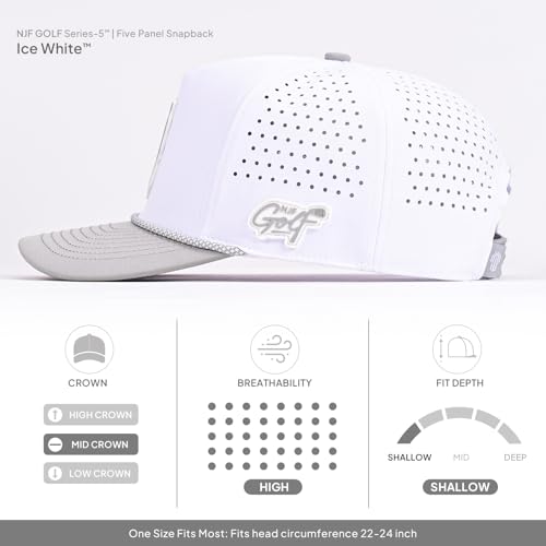 Image of Men's Golf Hat with Tee Holder & Magnetic Ball Marker | Breathable Performance Golfing Hat for Men | Water-Resistant Rope Golf Cap | Moisture-Wicking Snapback Golfing Hats