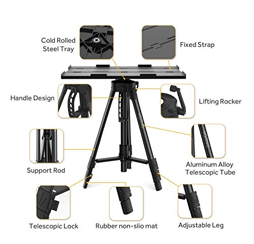 Vamvo Projektorständer, Tragbares Projektor-Stativ, Laptop-Ständer Mit Tasche, Multifunktionaler Ständer, DJ-Equipment-Unterstützung, Geeignet Für Heimkino Oder Bühne (Schwarz)