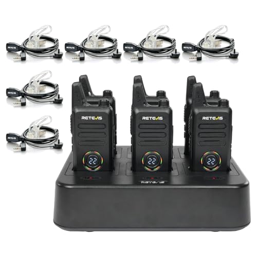 Image of Retevis RT22S Walkie Talkies with Earpiece, Shatterproof Hidden Display