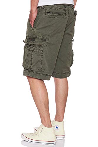 Jet Lag Cargo Shorts mit Gürtel Take Off 8 in vielen Farben, Größe:W40, Farbe:Oliv