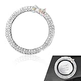 Flygun 1 PC Bling Car Engine Ignition Knob Ring, Bow Design, Push Type Waterproof Automotive Start Ring Sticker, Universal Vehicle Start Button Decorative Cover for Truck SUV Car (White)