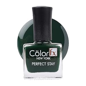 Color Fx Premium Non-Toxic Nail Polish with Glossy Finish in Bottle Green