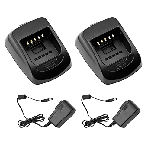 (2PCS) KSC-32 Charger [Upgraded] for Kenwood Radi TH-D72A NX-5200 NX-5300 NX-5400 TK-2180 TK-3180 NX-200 NX-200G NX-200S NX-300 NX-300G NX-410 NX-411 TK-5210 TK-5310 TK-5220 TK-5320 Battery Charger
