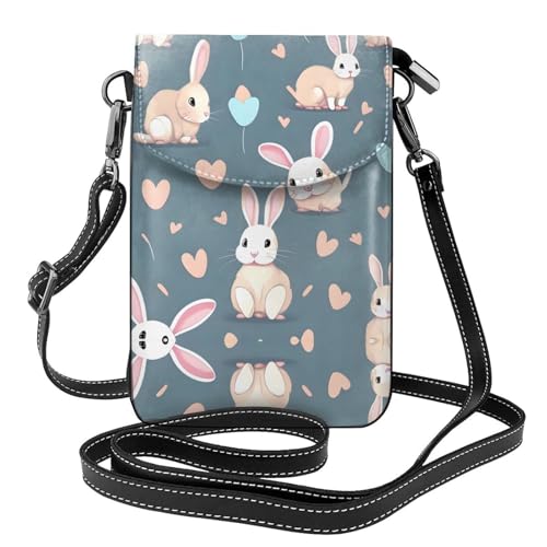 Sac à rabat lapin mignon en microfibre PU pour voyage et téléphone