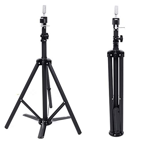 AliBling Wig Stand Sturdy Wig Stand Tripod Mannequin Head Stand Wig Head Stand Adjustable Wig Tripod for Wigs Making Styling and Cosmetology Hairdressing Training