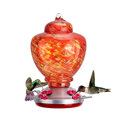 Hummingbird Feeder for Outside, Hanging Hummingbird Water Feeder, 35.3 Ounces, Easy to Fill and Clean, Large Capacity Hummingbird Feeder for Outdoor, Including Ant Moat, S Hook, Hemp Rope, Brush