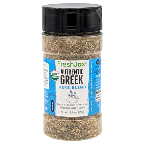 Freshjax Greek Seasoning Blend (2.8Oz Large Bottle) Organic Greek All Purpose Seasoning cover