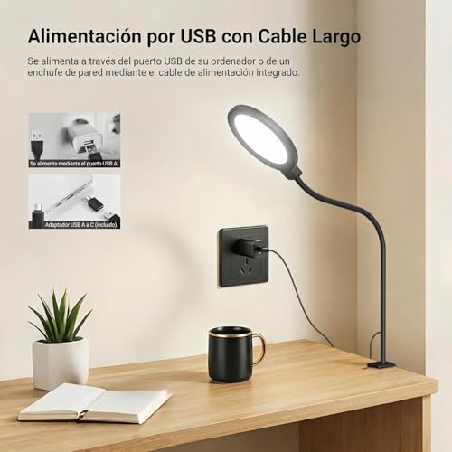 Foco LED CRI80+ de pantalla completa para grabación con webcam N32 6