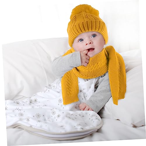 1Set Stylish Knitted Hat and Scarf Breathable Neck for Boys and Soft Warm Lining Flexible Pullover Beanie Winter Accessories4