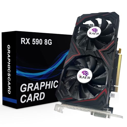 KAER RX590 8GB Graphics Card, 2304SP, GDDR5, 256 Bit?Pc Gaming Video Card with Dual Fans 1380/8000MHz,PCI Express 3.0 Gaming Graphics Card, DVI HDMI DP Desktop