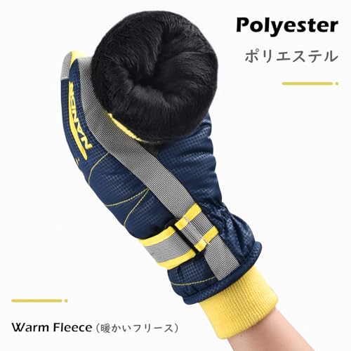 Image of TRIWONDER TRIWONDER Ski Gloves for Kids - Waterproof Snowboard Winter Warm Gloves Thermal Fleece Snow Gloves for Boys Girls (Blue, M (9-14 Years Old))